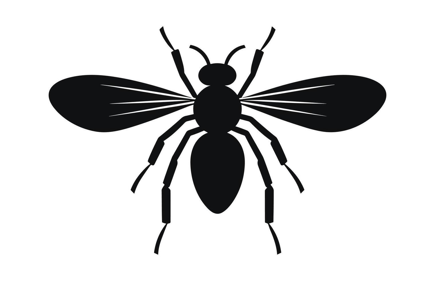 Insect Silhouette Clipart isolated on a white background vector