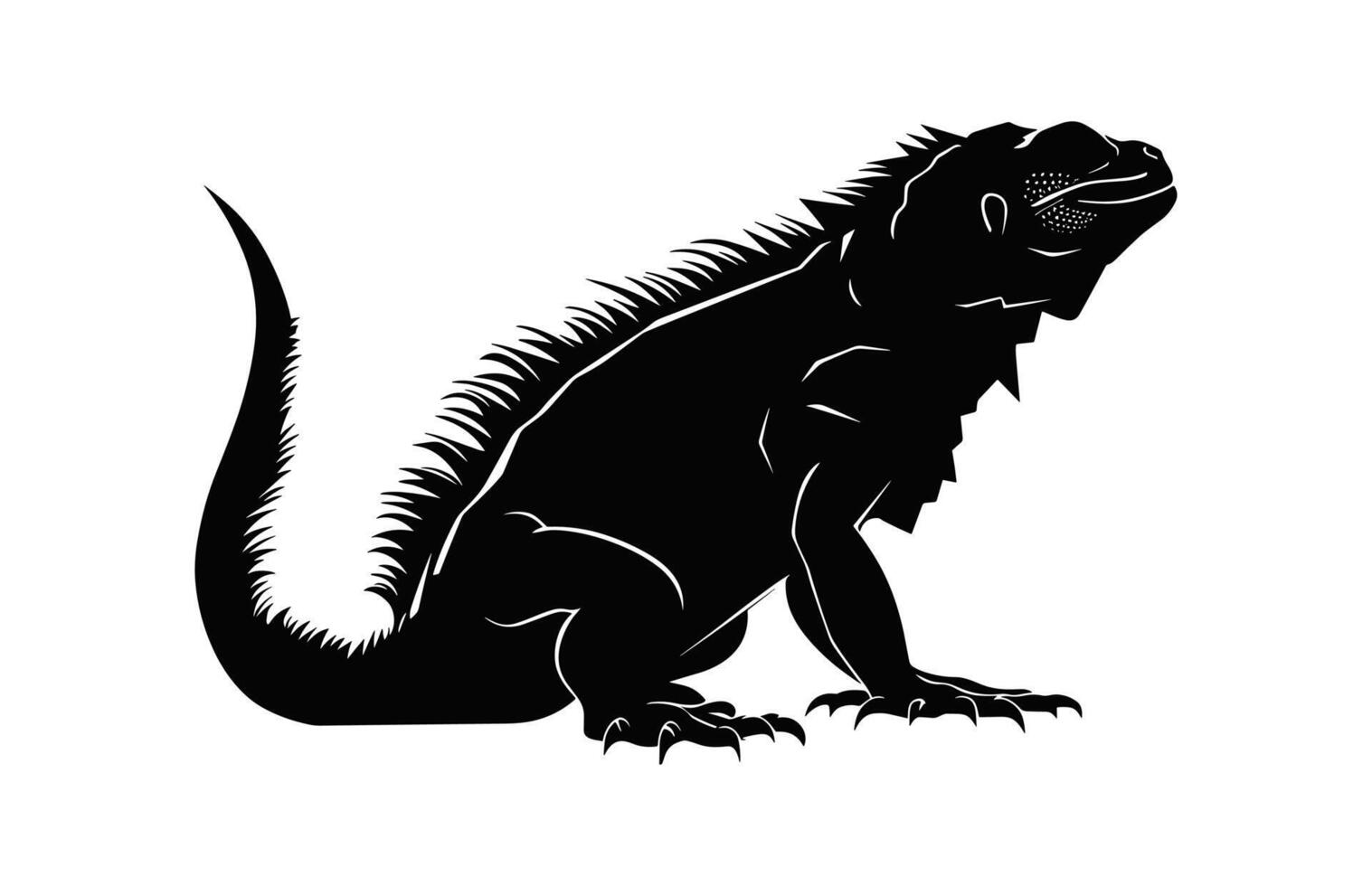 Iguana Silhouette Clipart isolated on a white background vector