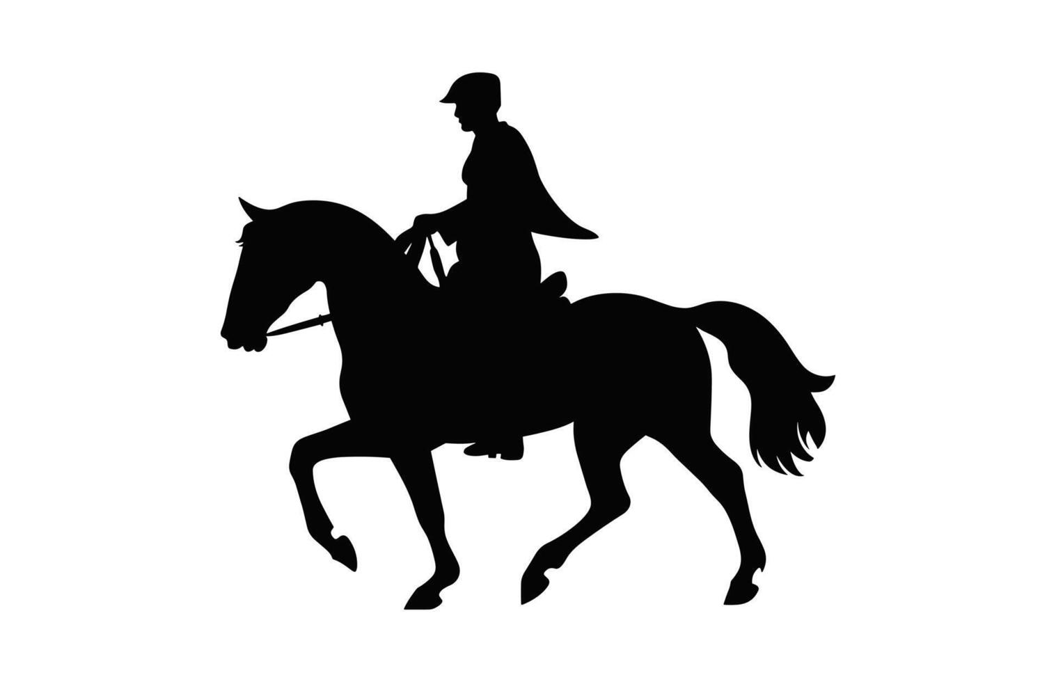 Knight on Horseback Silhouette black Clip art vector