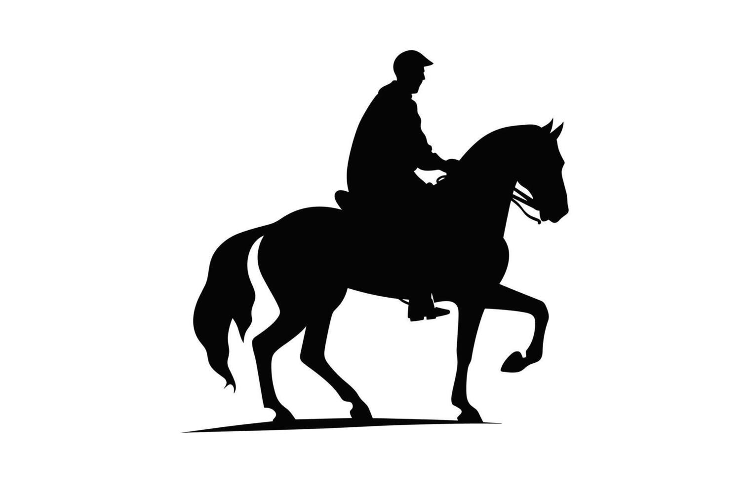 Knight on Horse Silhouette Clipart isolated on a white background vector