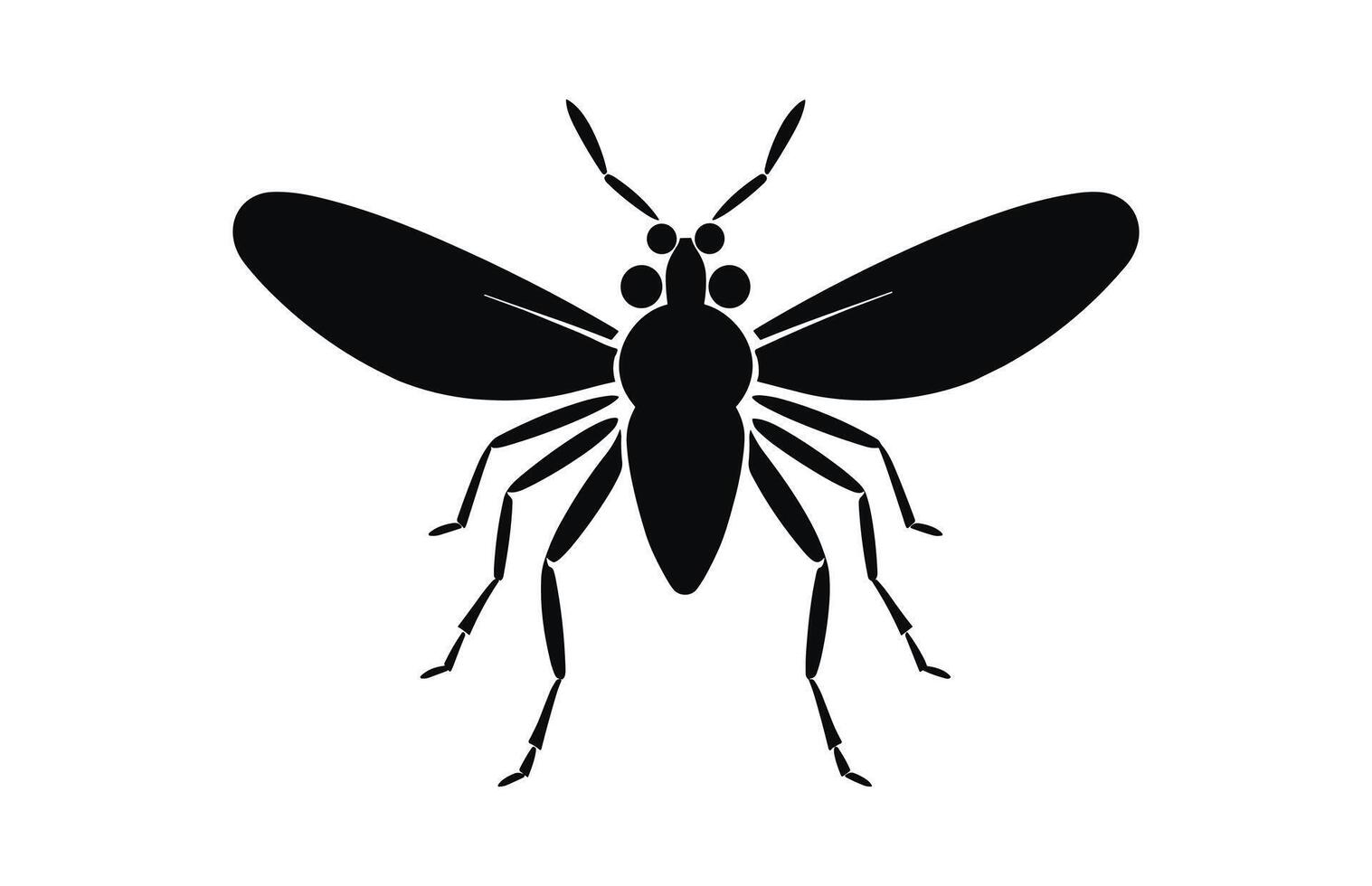 Insect Silhouette Clipart isolated on a white background vector