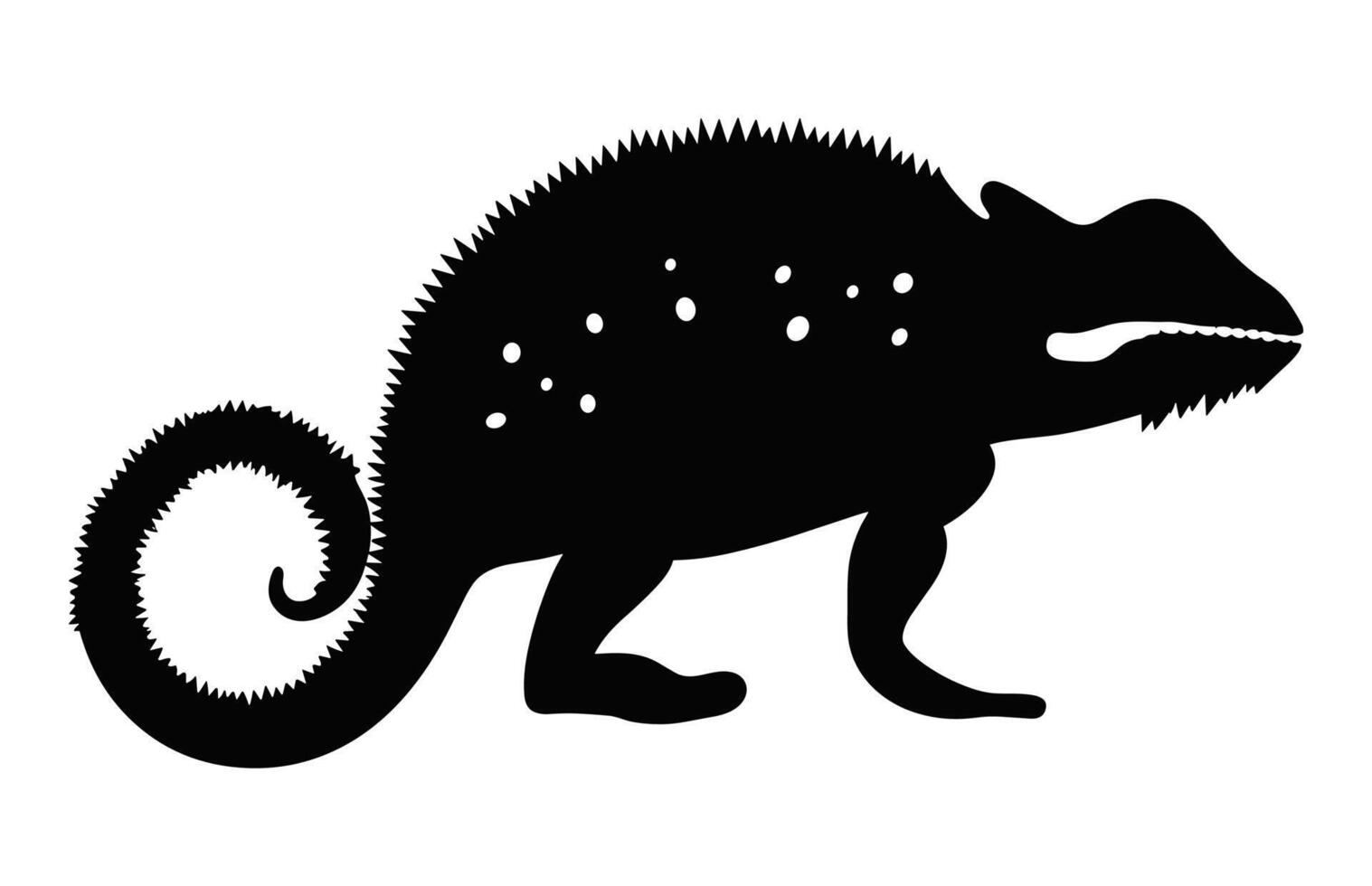 Chameleon Silhouette Clipart isolated on a white background vector