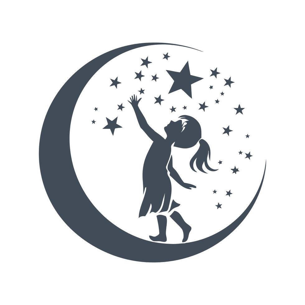 child in the night vector
