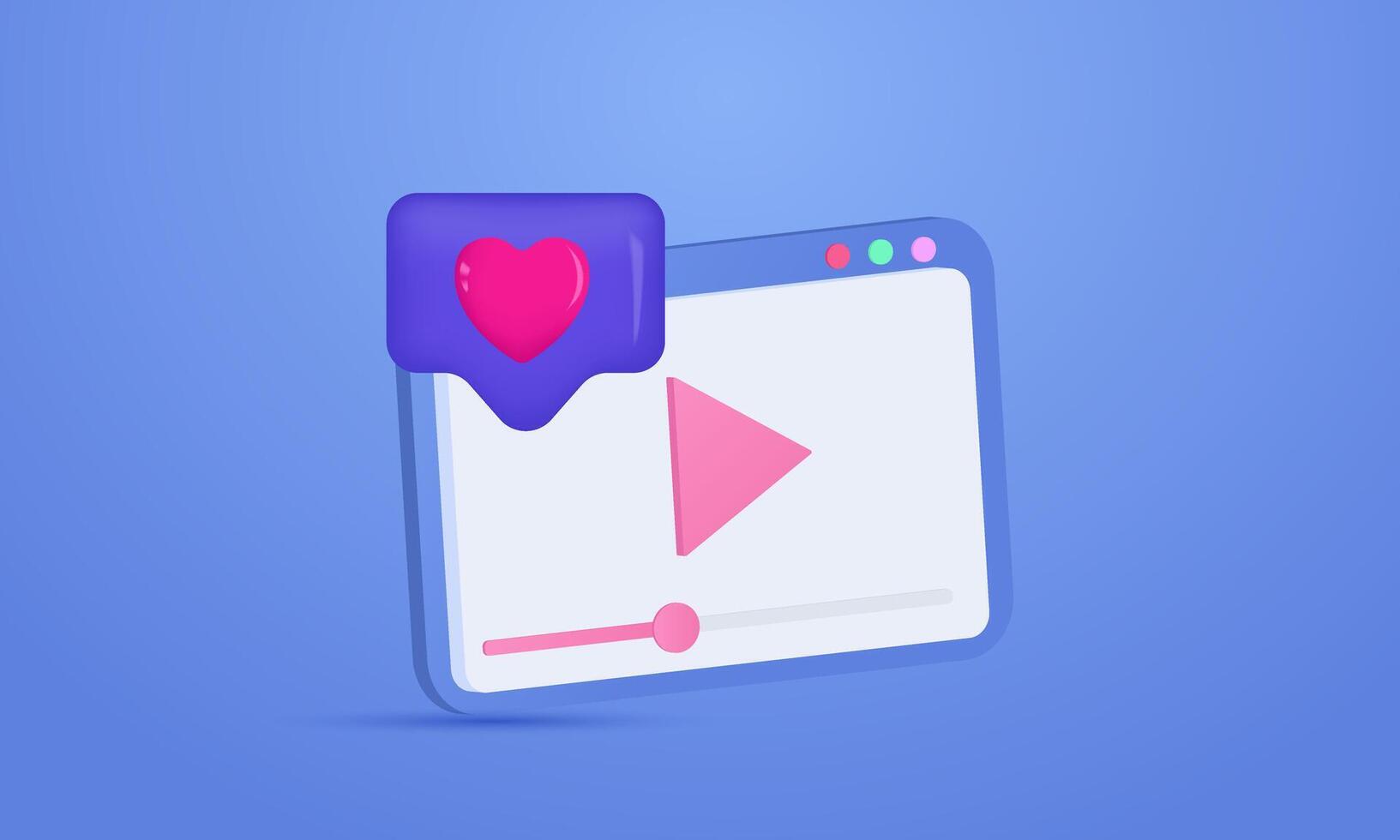 3d realistic social media live streaming emotion new concept design vector