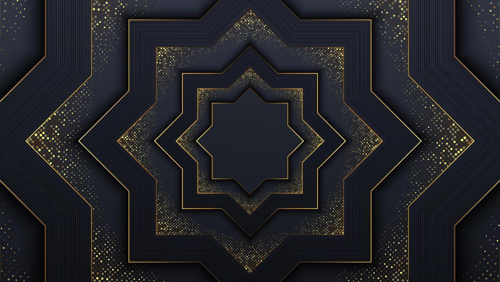 Luxury paper cut background star shaped, Abstract decoration, golden pattern, halftone gradients. vector
