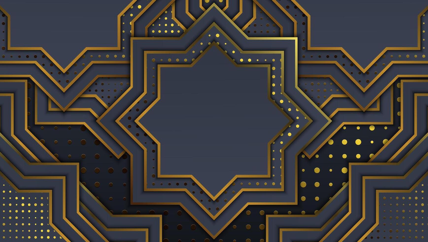 Luxury paper cut background star shaped, Abstract decoration, golden pattern, halftone gradients. vector