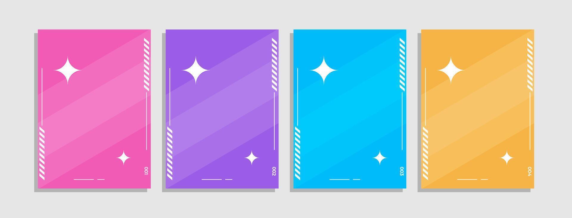 Collection of contemporary abstract covers, showcasing minimalist design elements. vector