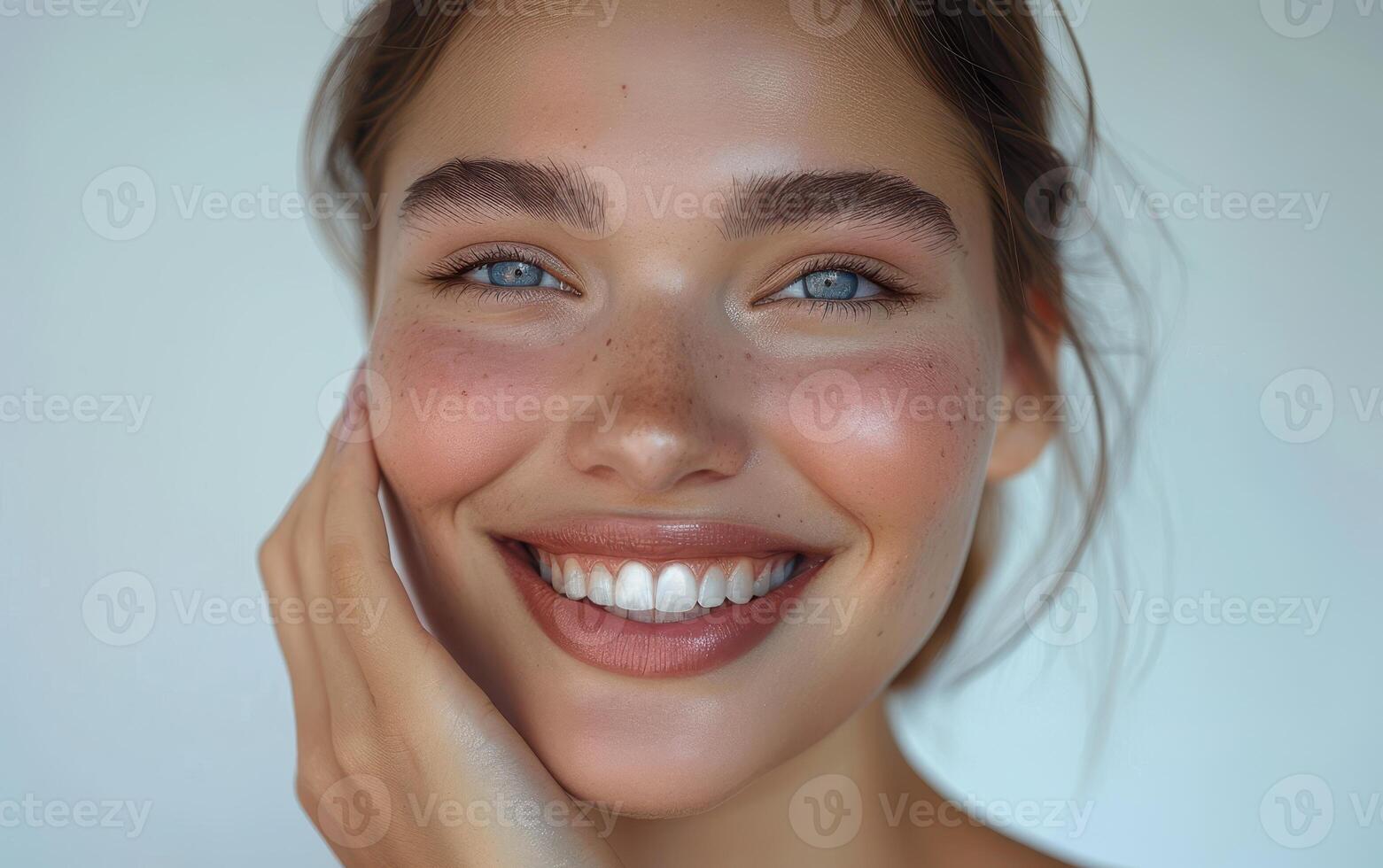 A Captivating Smile Illuminates a Woman's Face in a Portrait photo
