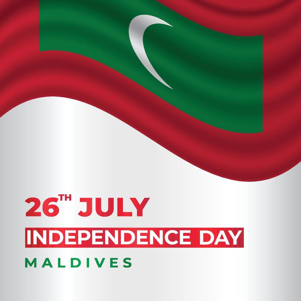 Maldives Happy Independence Day Celebration 26th of July illustration. Maldives national holiday design background for social media post, banner, poster, greeting card, template vector