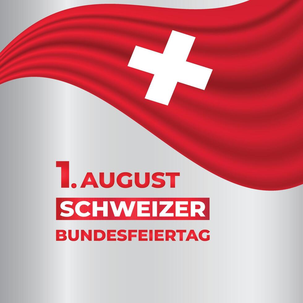 Celebrate Swiss National Day Schweizer Bundesfeiertag on August 1st with illustration. Ideal for social media posts, banners, greeting cards, and templates vector
