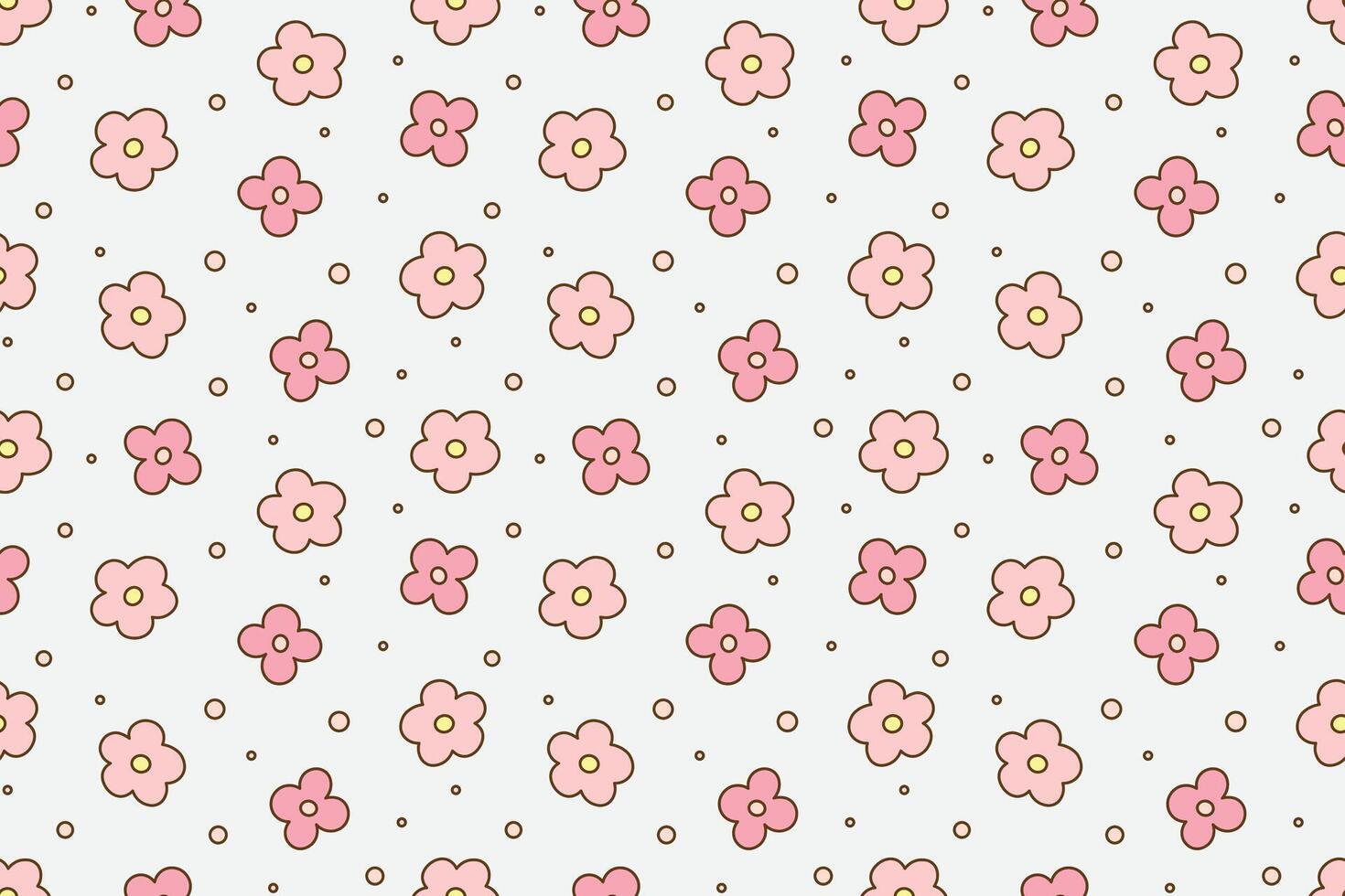 Ditsy flower cute petals seamless pattern vector