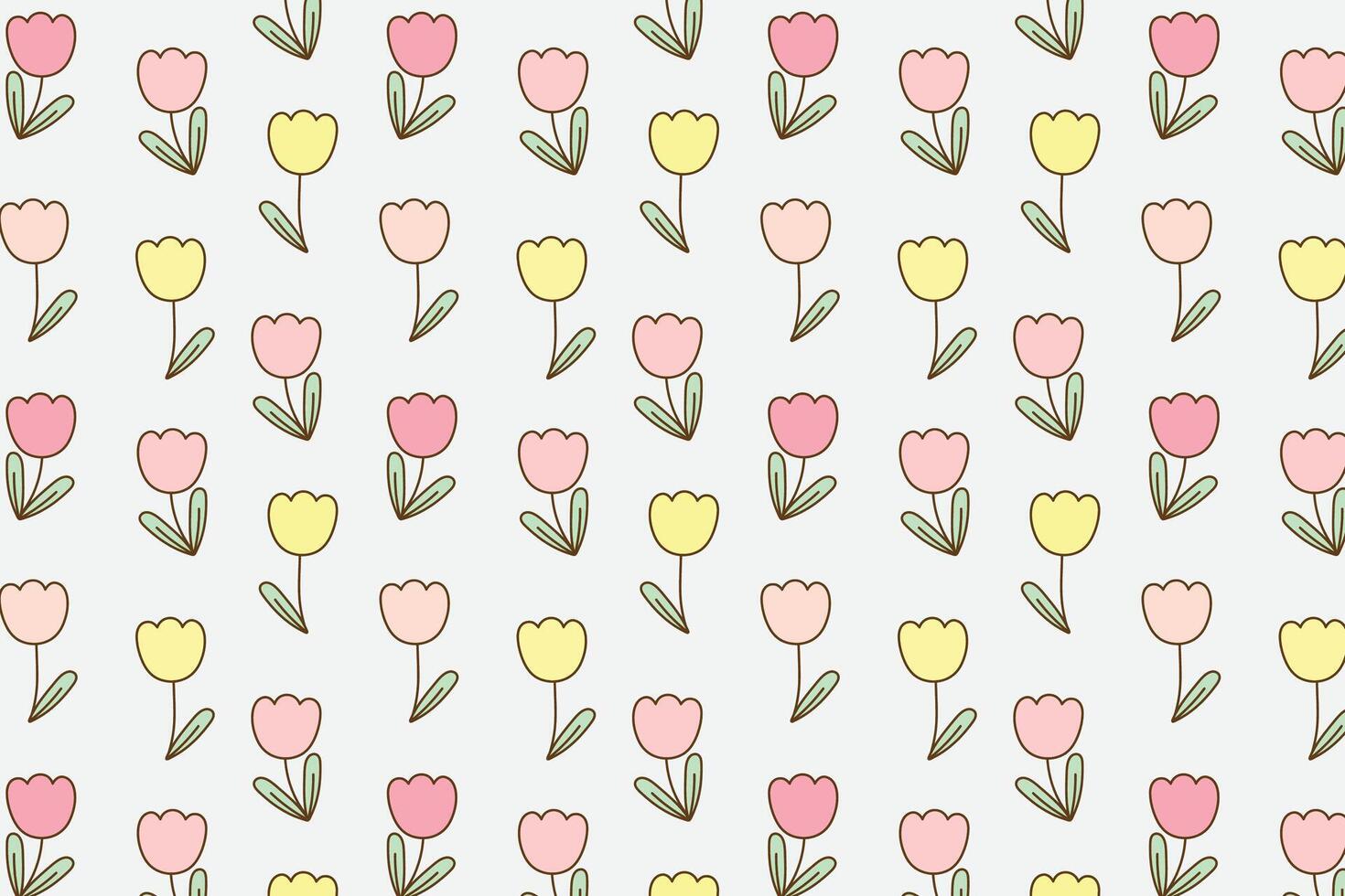 Cute flowers seamless pattern vector