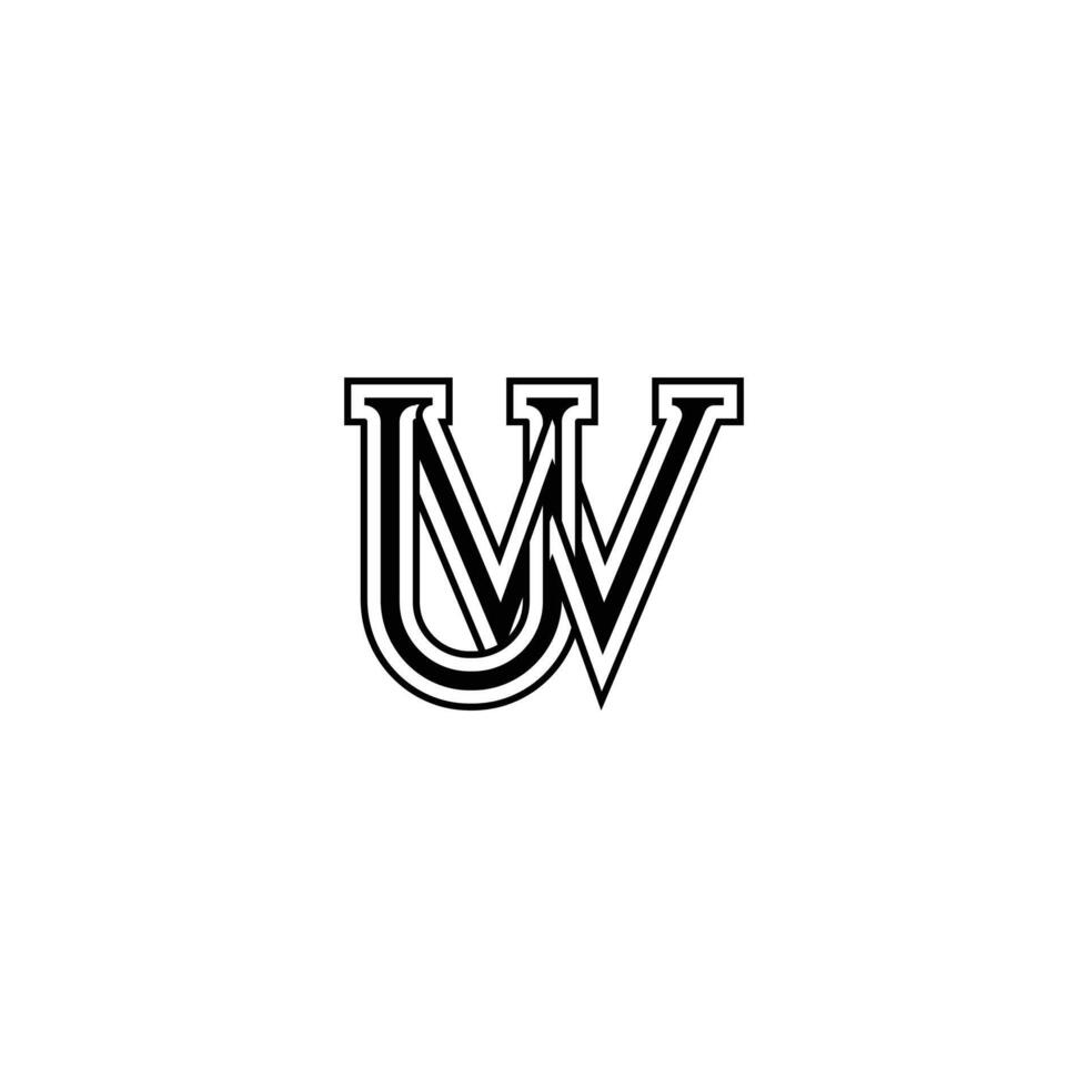 Alphabet Initials logo UW, WU, W and U vector