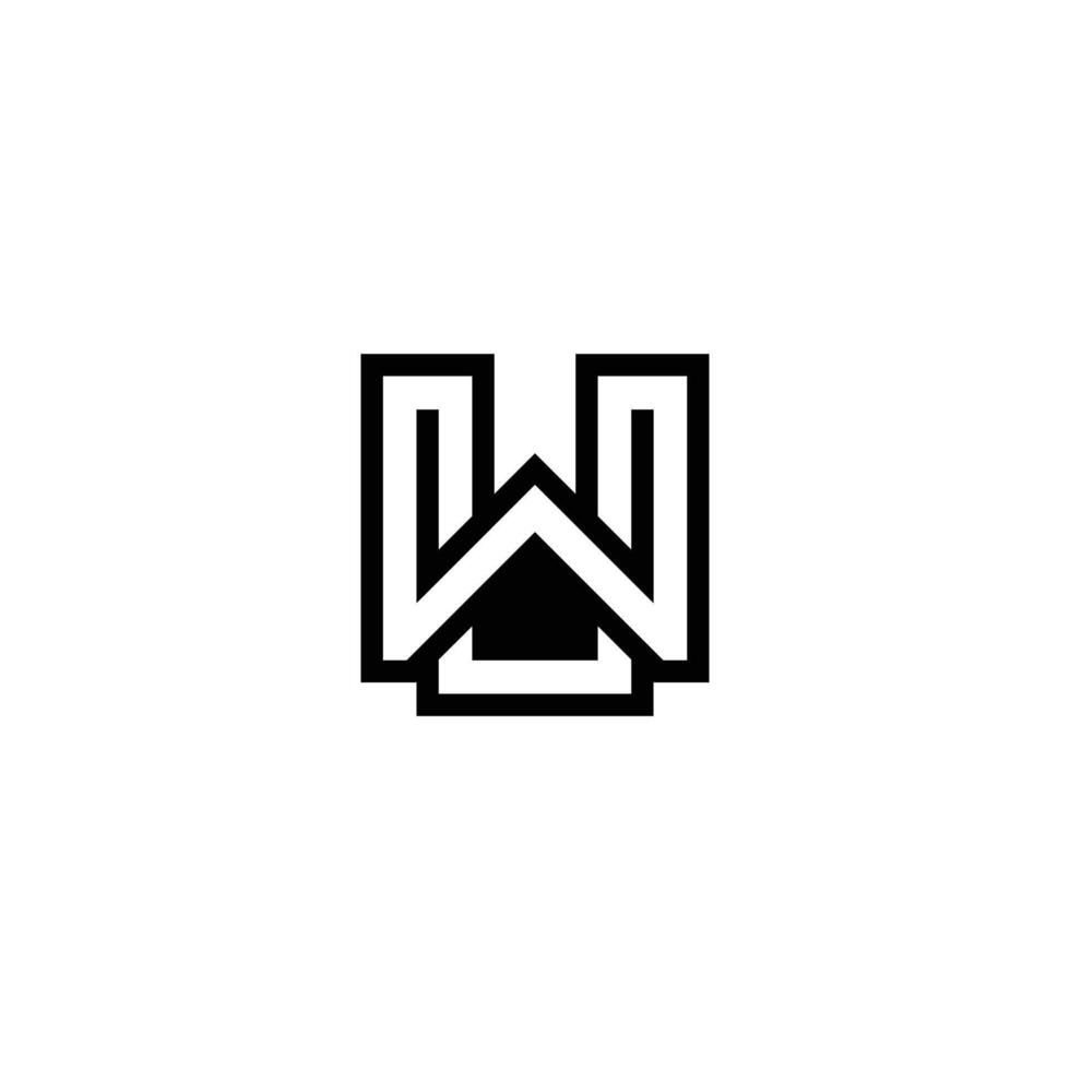 Alphabet Initials logo UW, WU, W and U vector