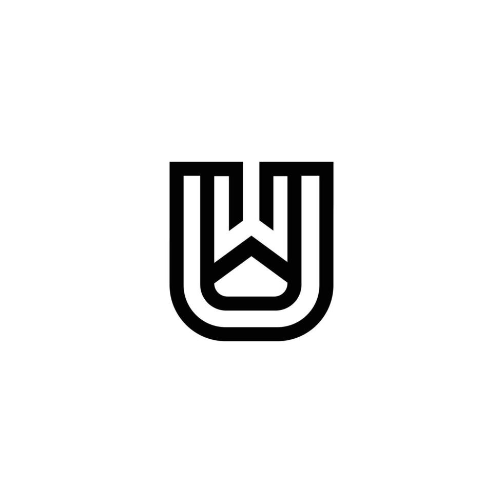 Alphabet Initials logo UW, WU, W and U vector