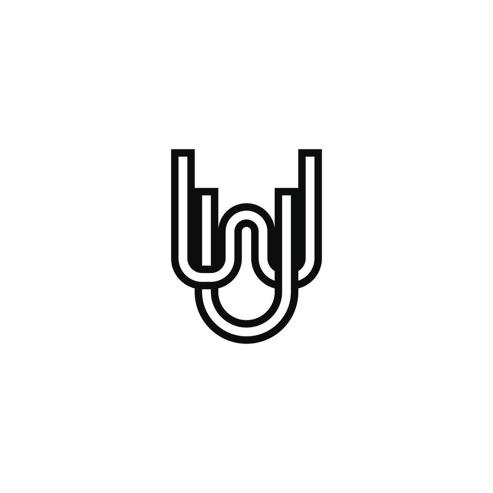 Alphabet Initials logo UW, WU, W and U vector