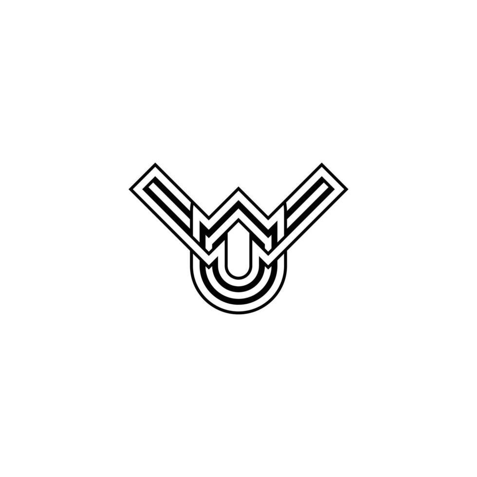 Alphabet Initials logo UW, WU, W and U vector