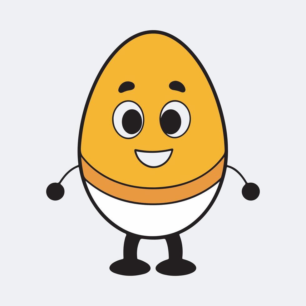 Cute egg character cartoon illustration. vector