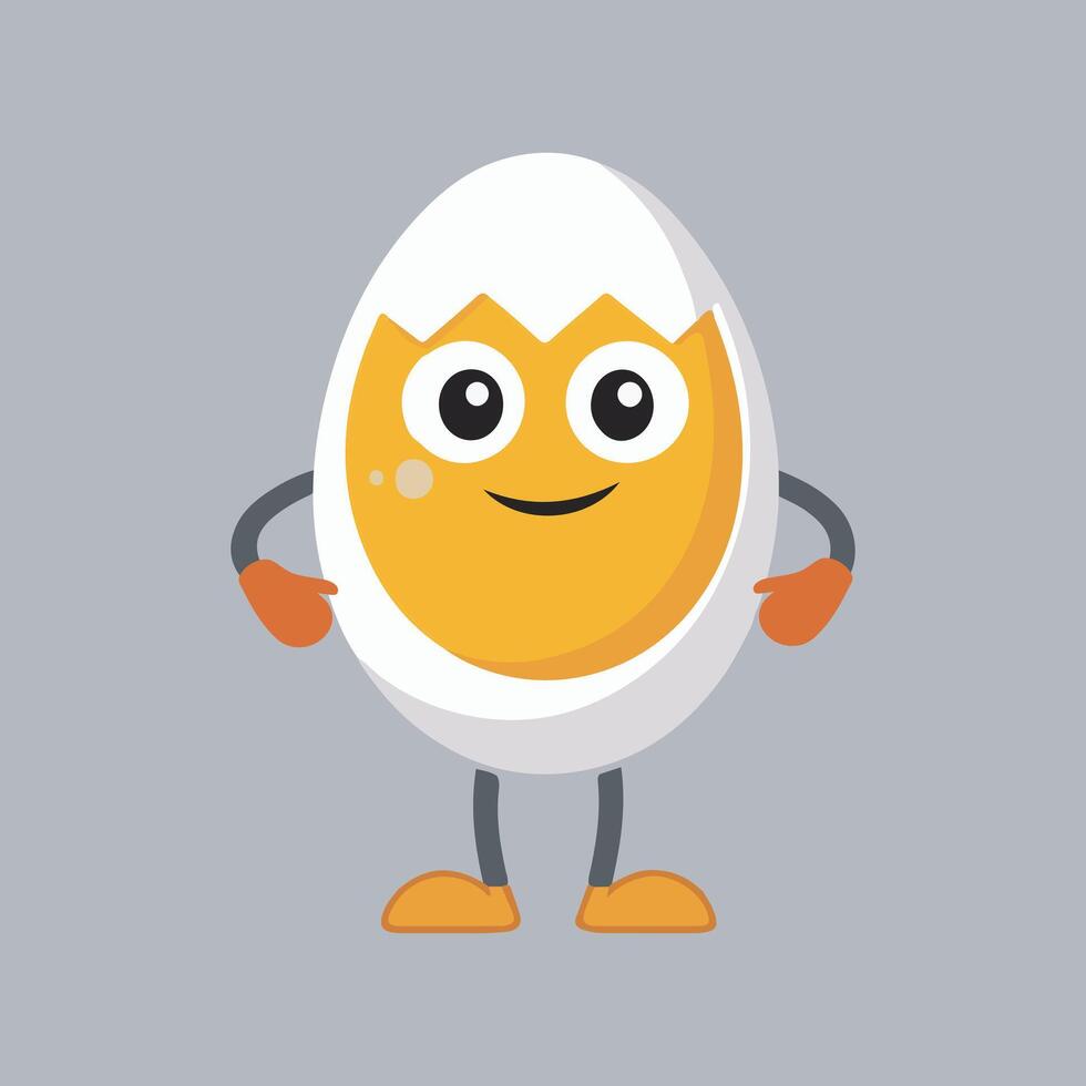 Cute egg character cartoon illustration. vector