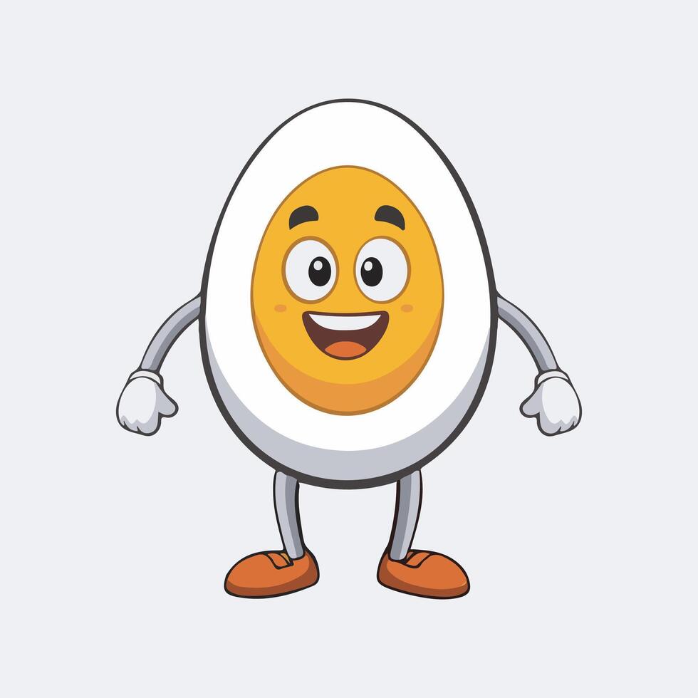 Cute egg character cartoon illustration. vector