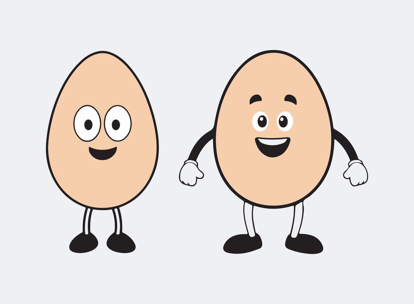 Cute egg character cartoon illustration. vector