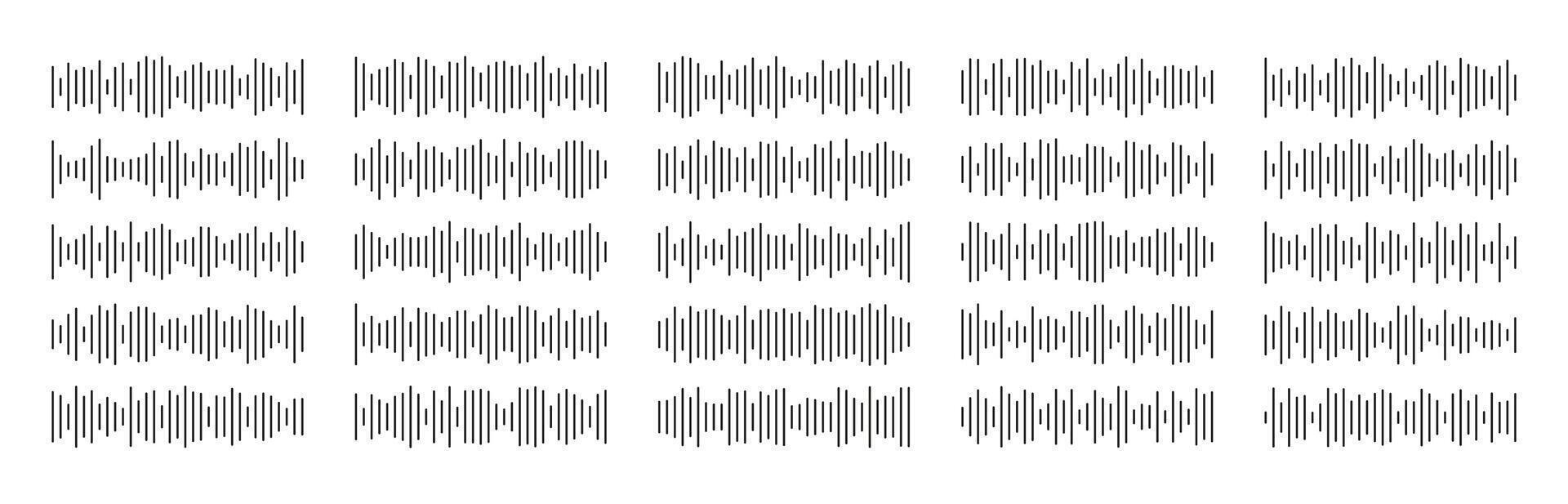 Podcast sound waves or voice audio soundwaves vector