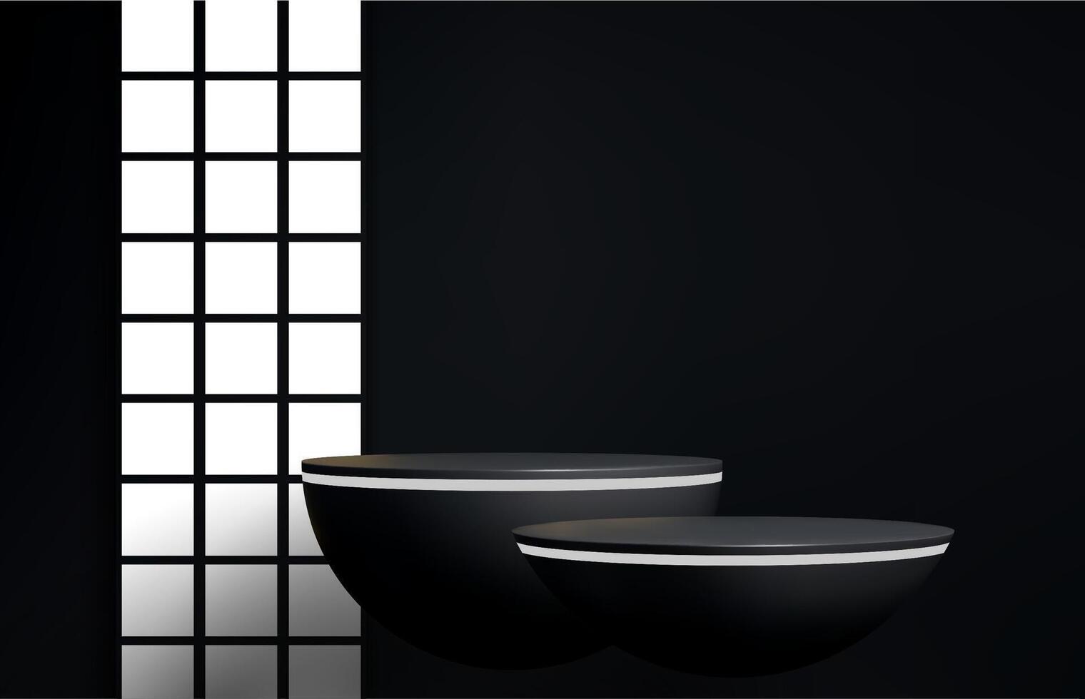 Japanese grey or black podium stage or platform vector