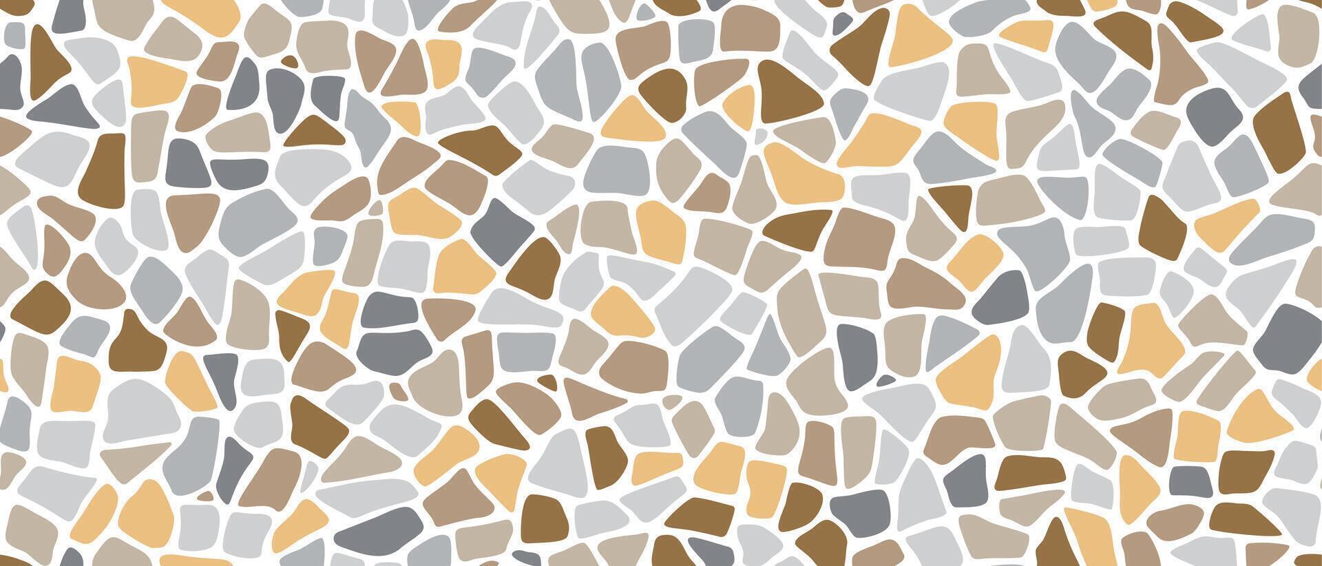 Mosaic pebble stone pattern background for tile vector