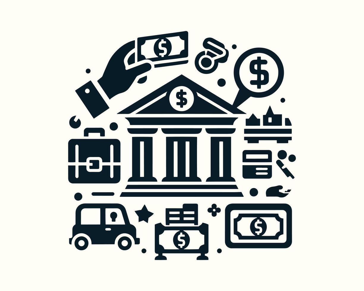 Financial banking element design vector