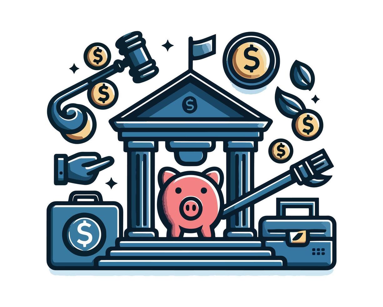 Financial banking element design vector