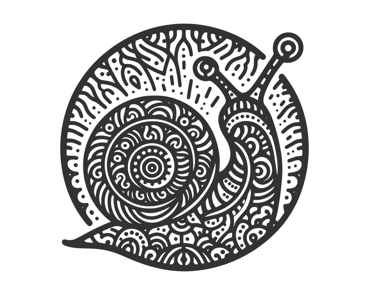 The snail mandala design vector