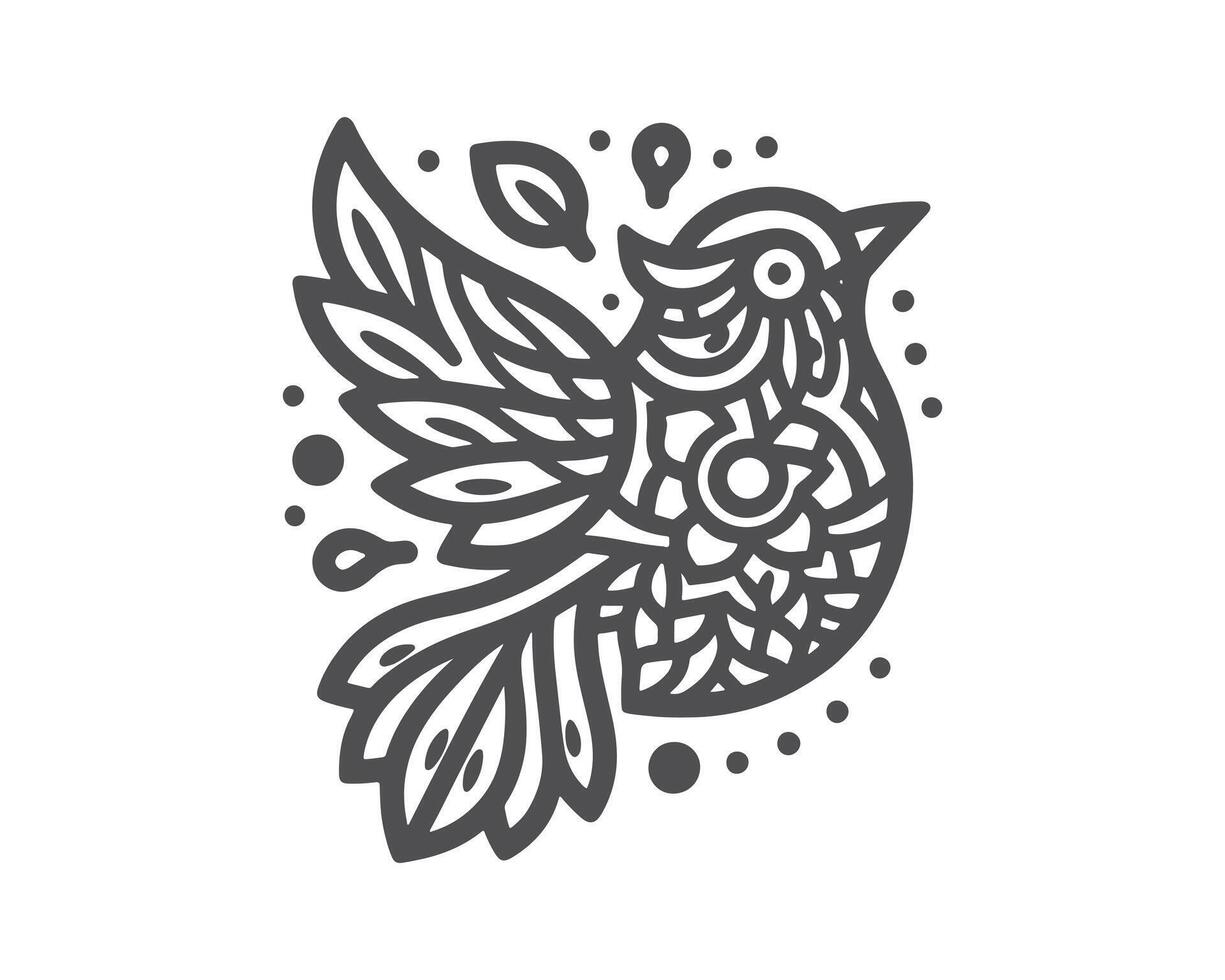 bird line art mandala design vector
