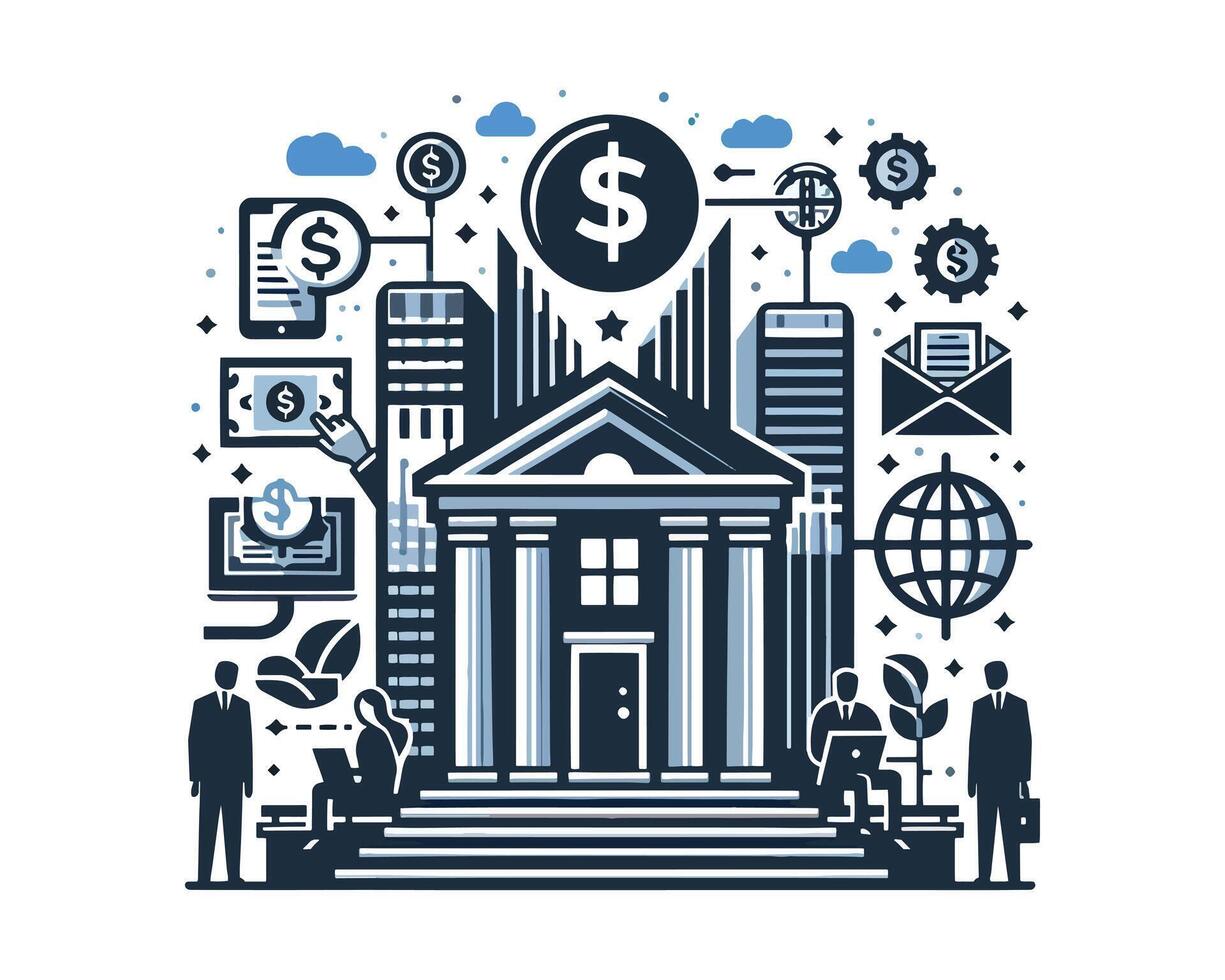 Financial banking element design vector