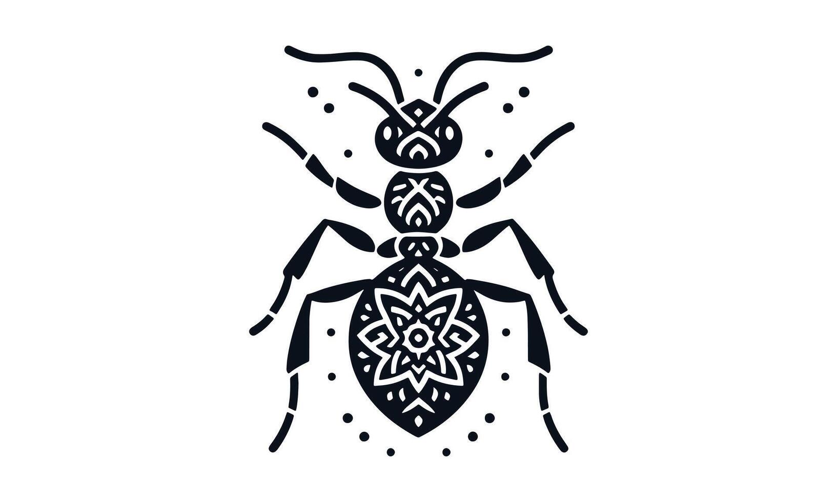 Ant line art mandala design vector