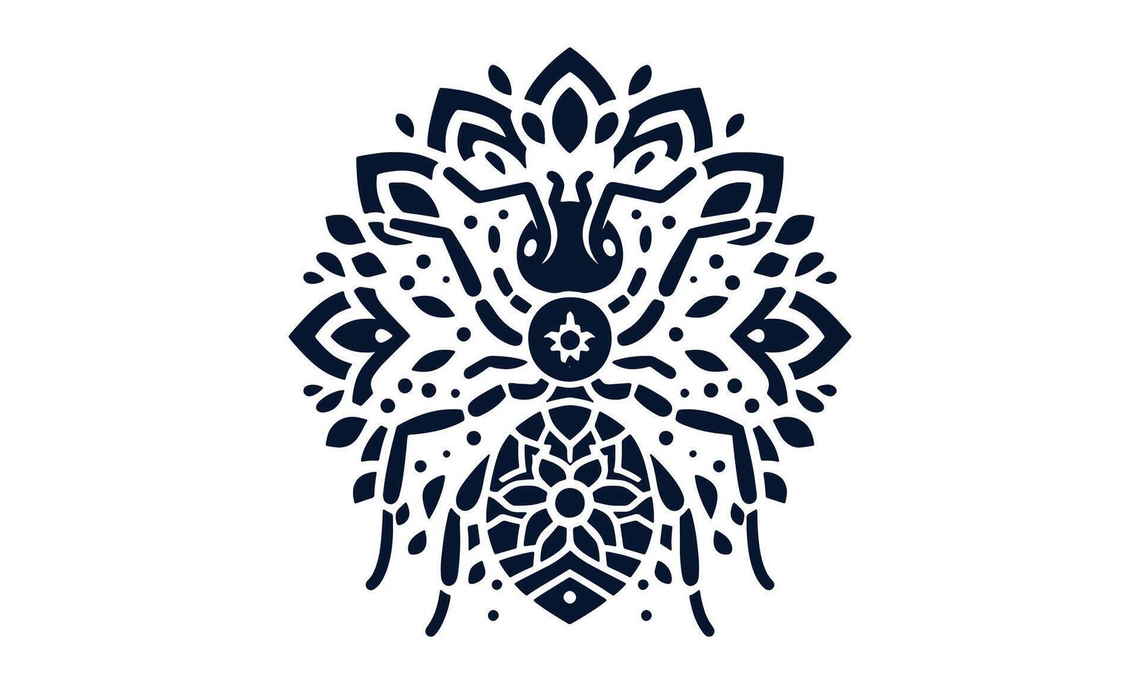 Ant line art mandala design vector