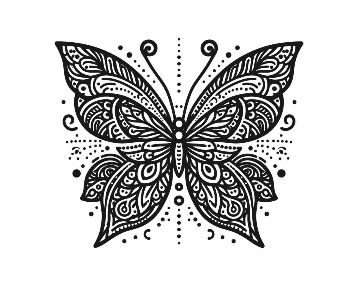 Butterfly pattern mandala design vector