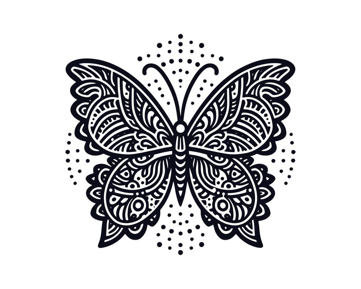 Butterfly pattern mandala design vector