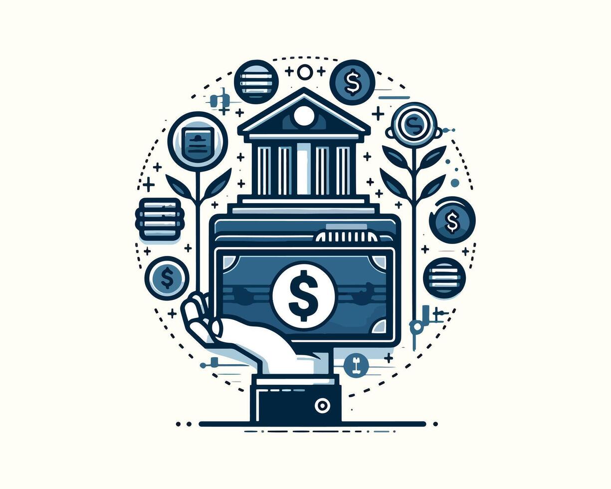 Financial banking element design vector