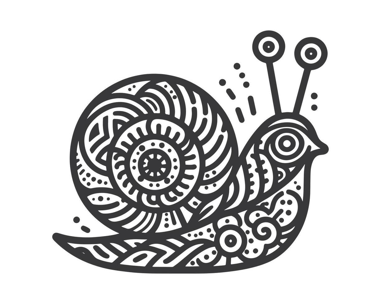 The snail mandala design vector