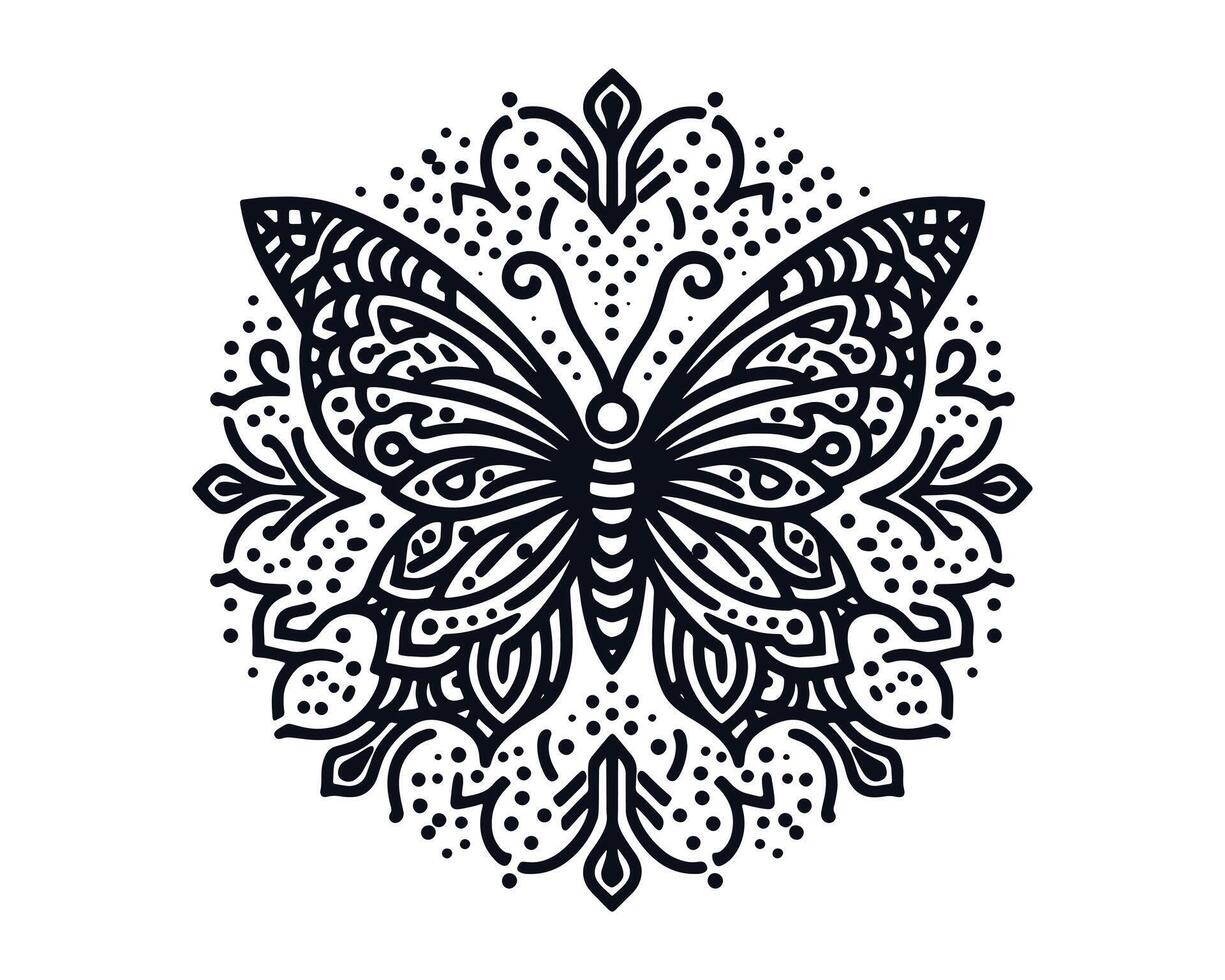 Butterfly pattern mandala design vector