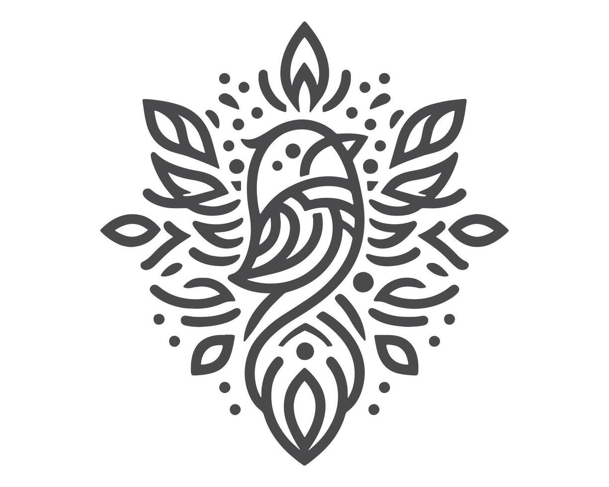 bird line art mandala design vector
