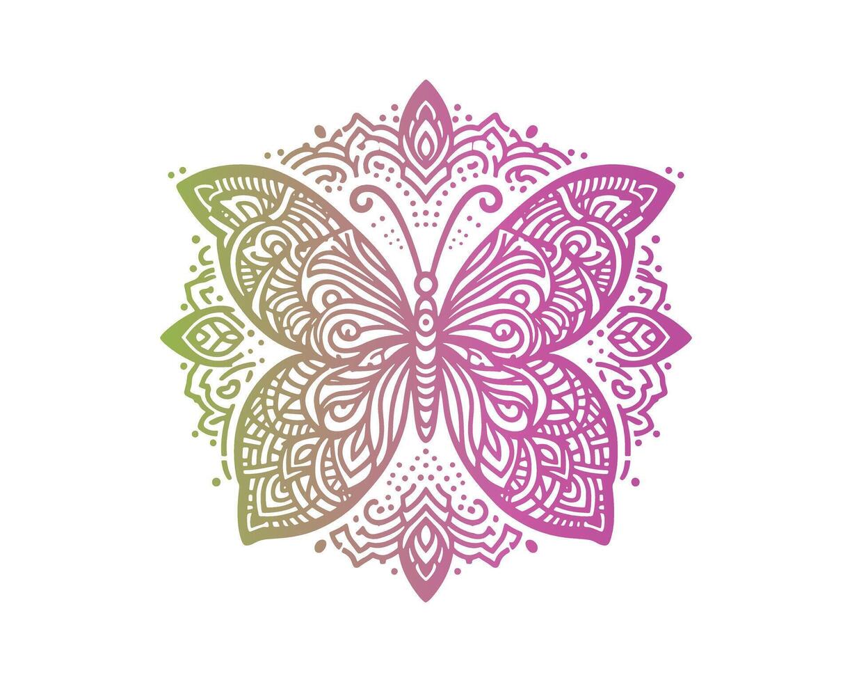 Butterfly pattern mandala design vector