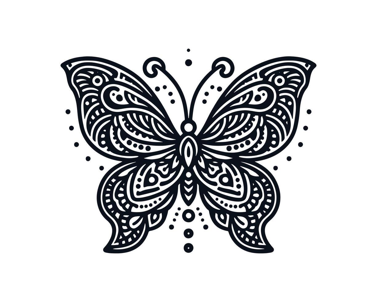 Butterfly pattern mandala design vector