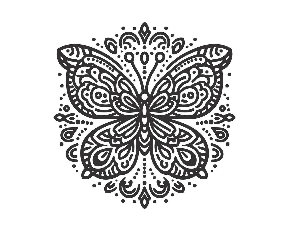 Butterfly pattern mandala design vector