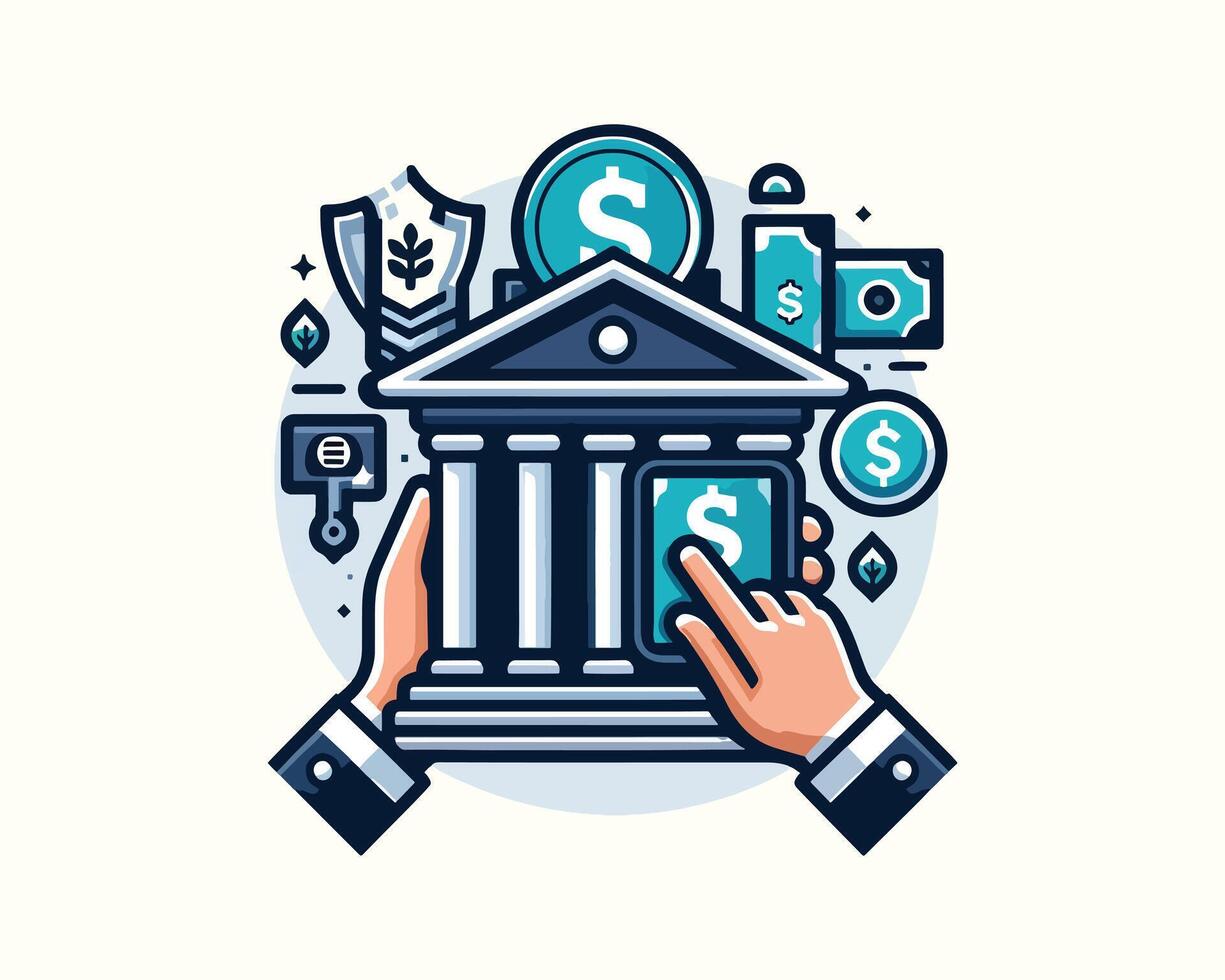 Financial banking element design vector