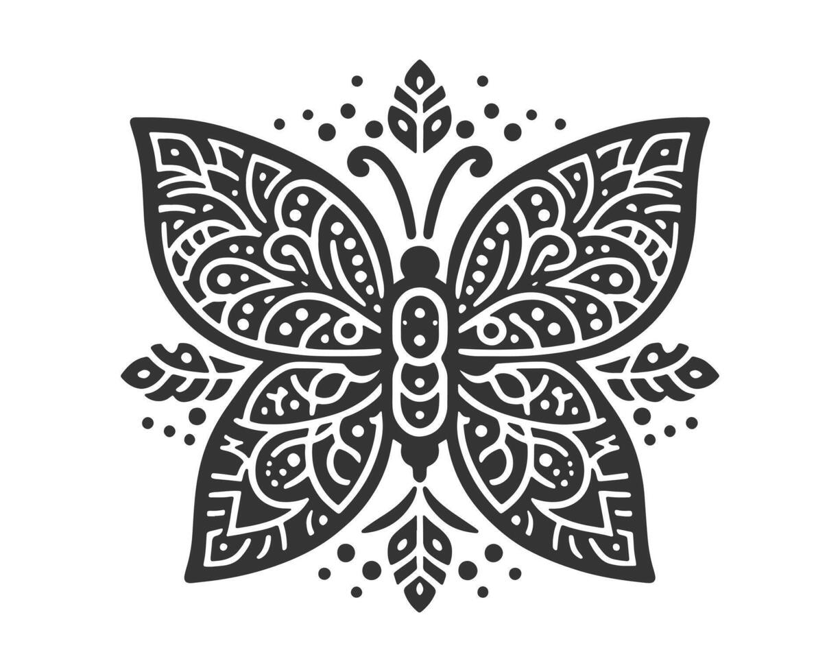 Butterfly pattern mandala design vector