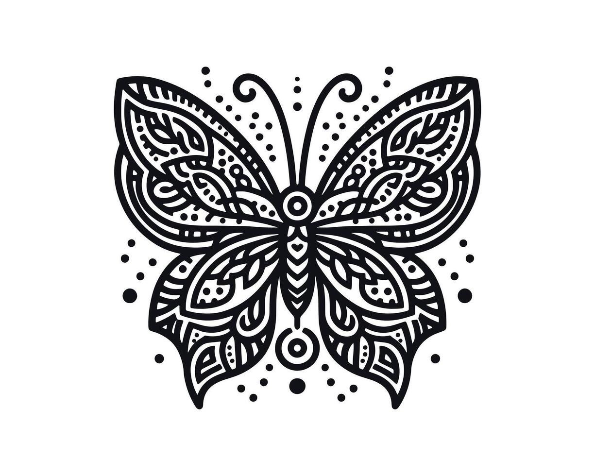 Butterfly pattern mandala design vector