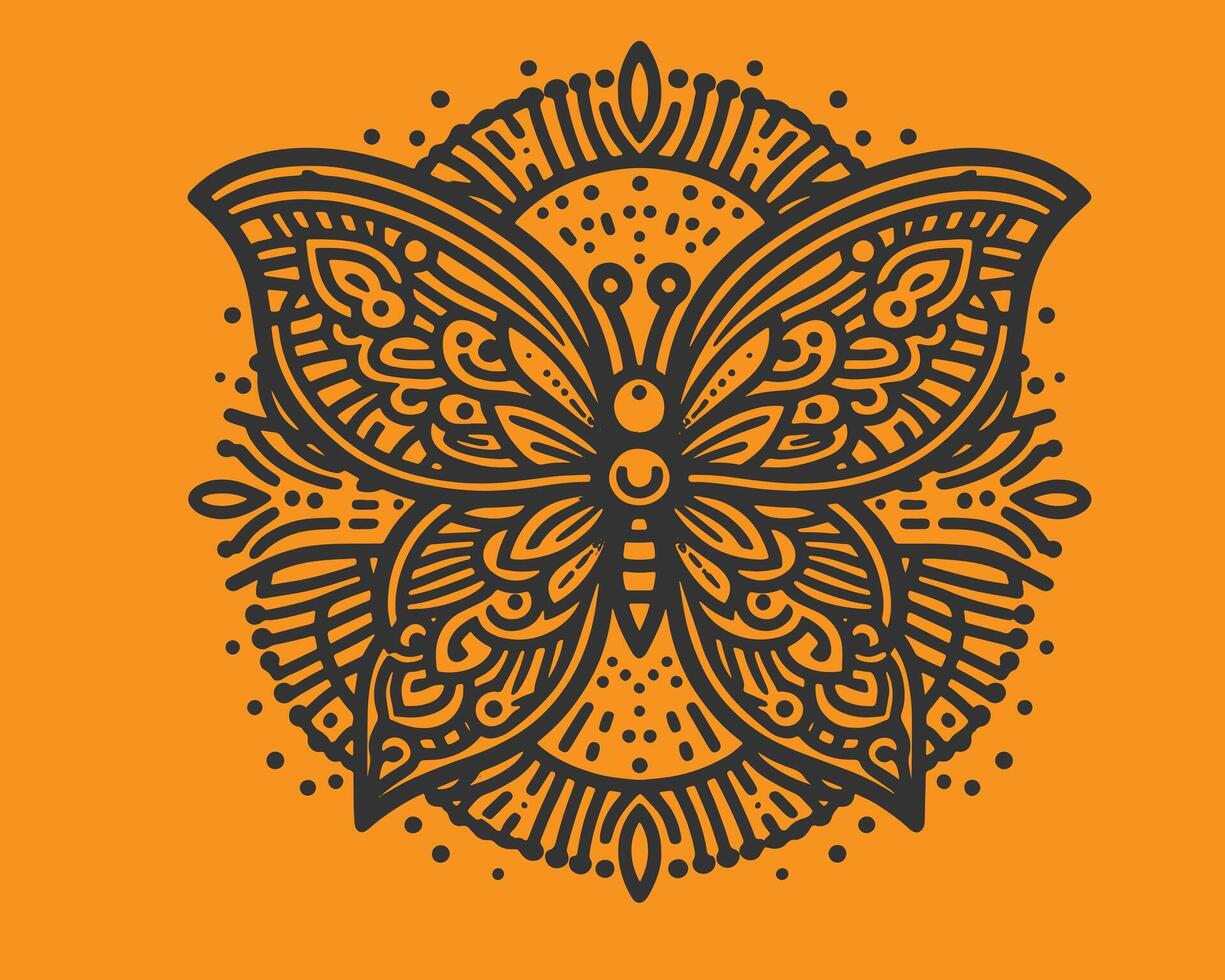 Butterfly pattern mandala design vector