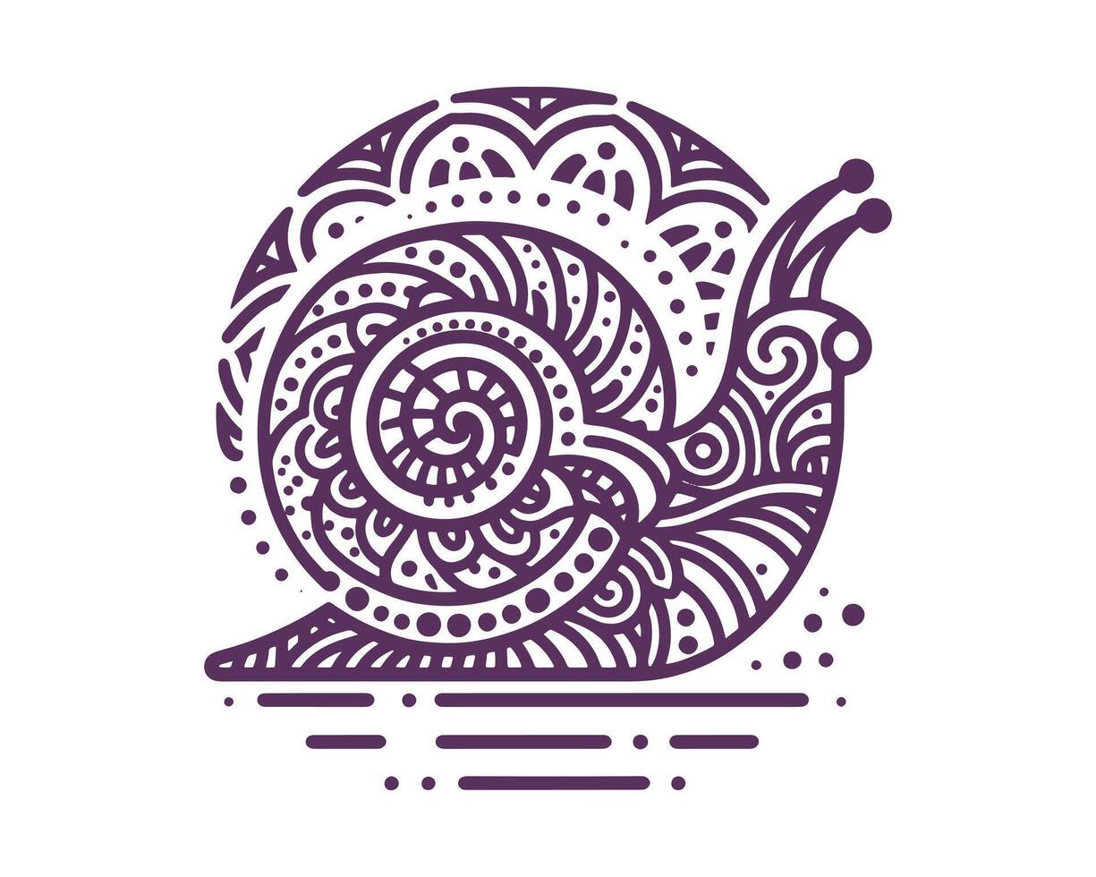 The snail mandala design vector
