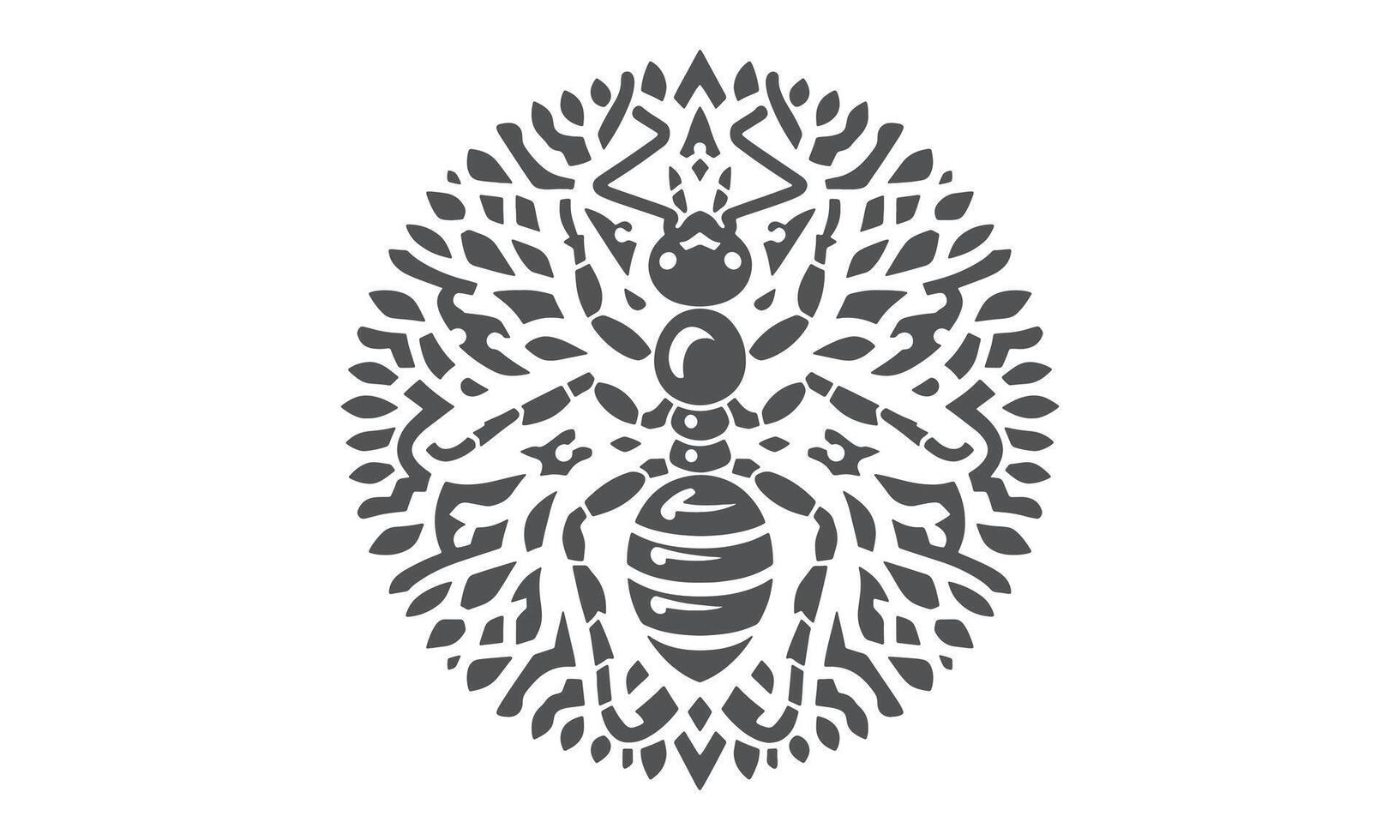 Ant line art mandala design vector